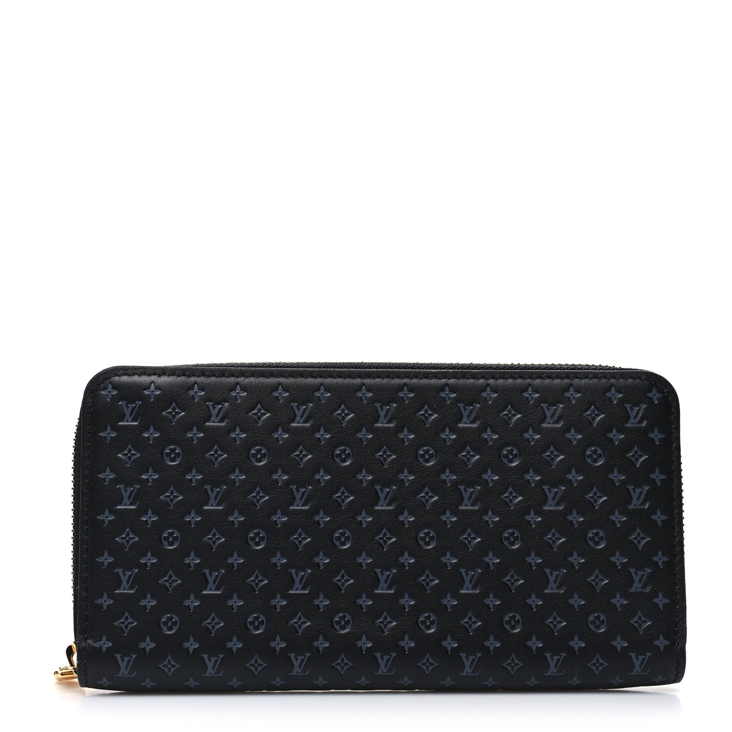 Louis Vuitton Calfskin Nanogram Zippy Wallet Black 1 of 7