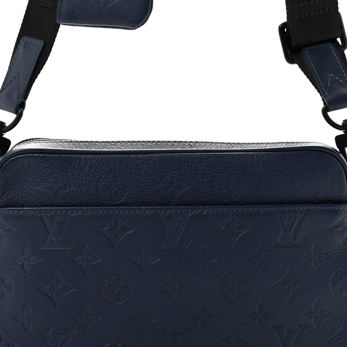 Calfskin Monogram Shadow Trio Messenger Navy