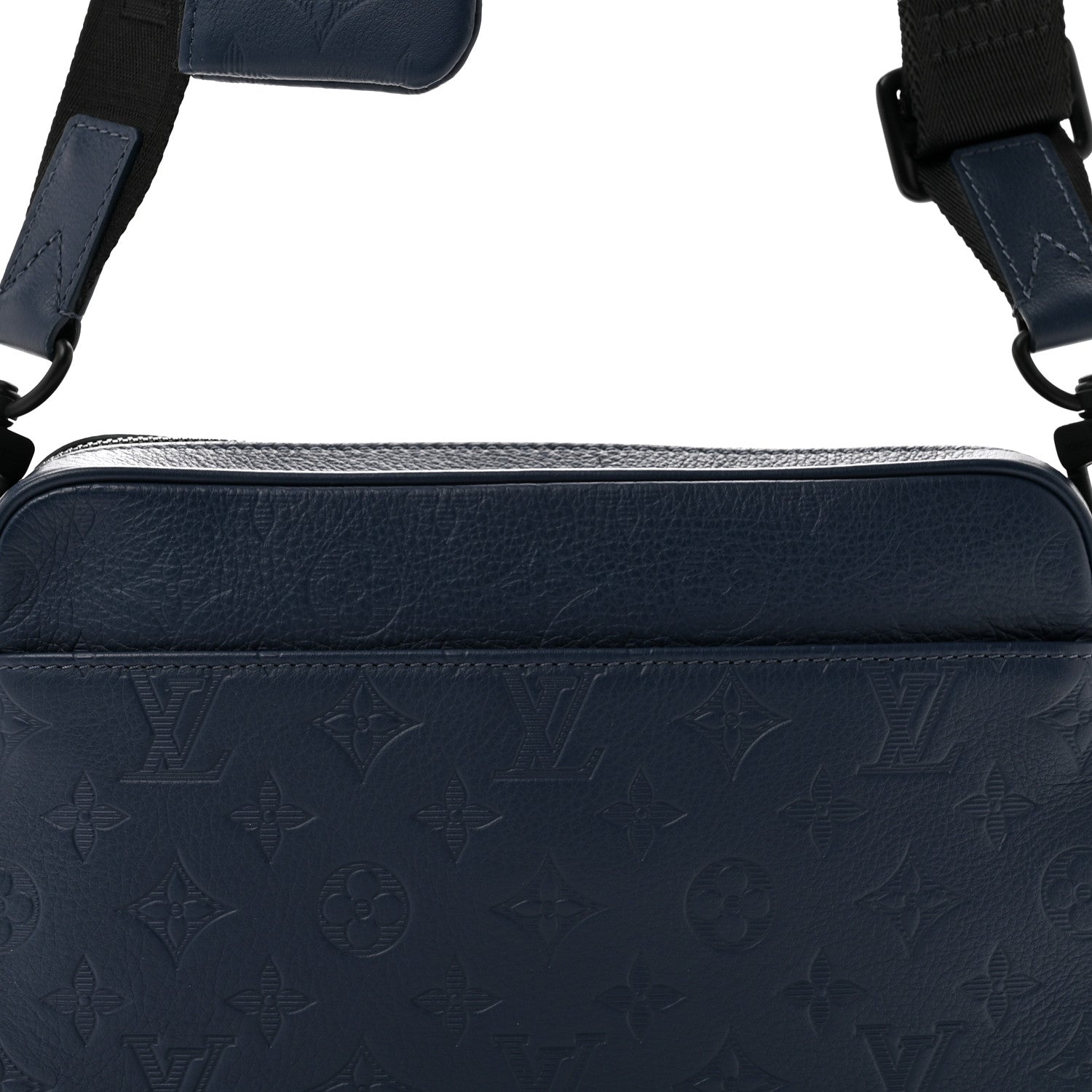 Louis Vuitton Calfskin Monogram Shadow Trio Messenger Navy 7 of 10