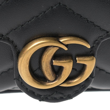 Gucci Calfskin Matelasse GG Marmont 2.0 Coin Purse On A Chain Black 10 of 13
