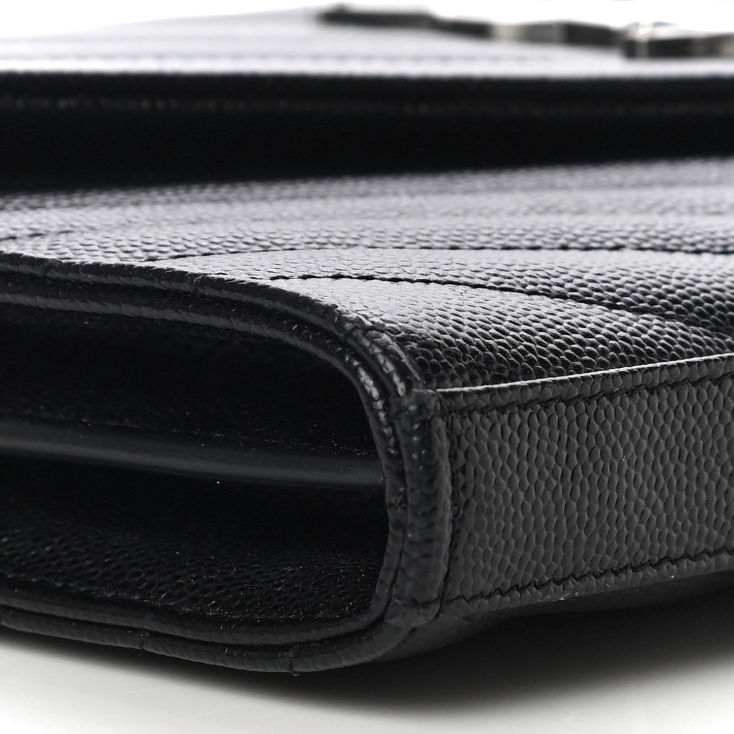 Grain De Poudre Matelasse Chevron Monogram Chain Wallet Black