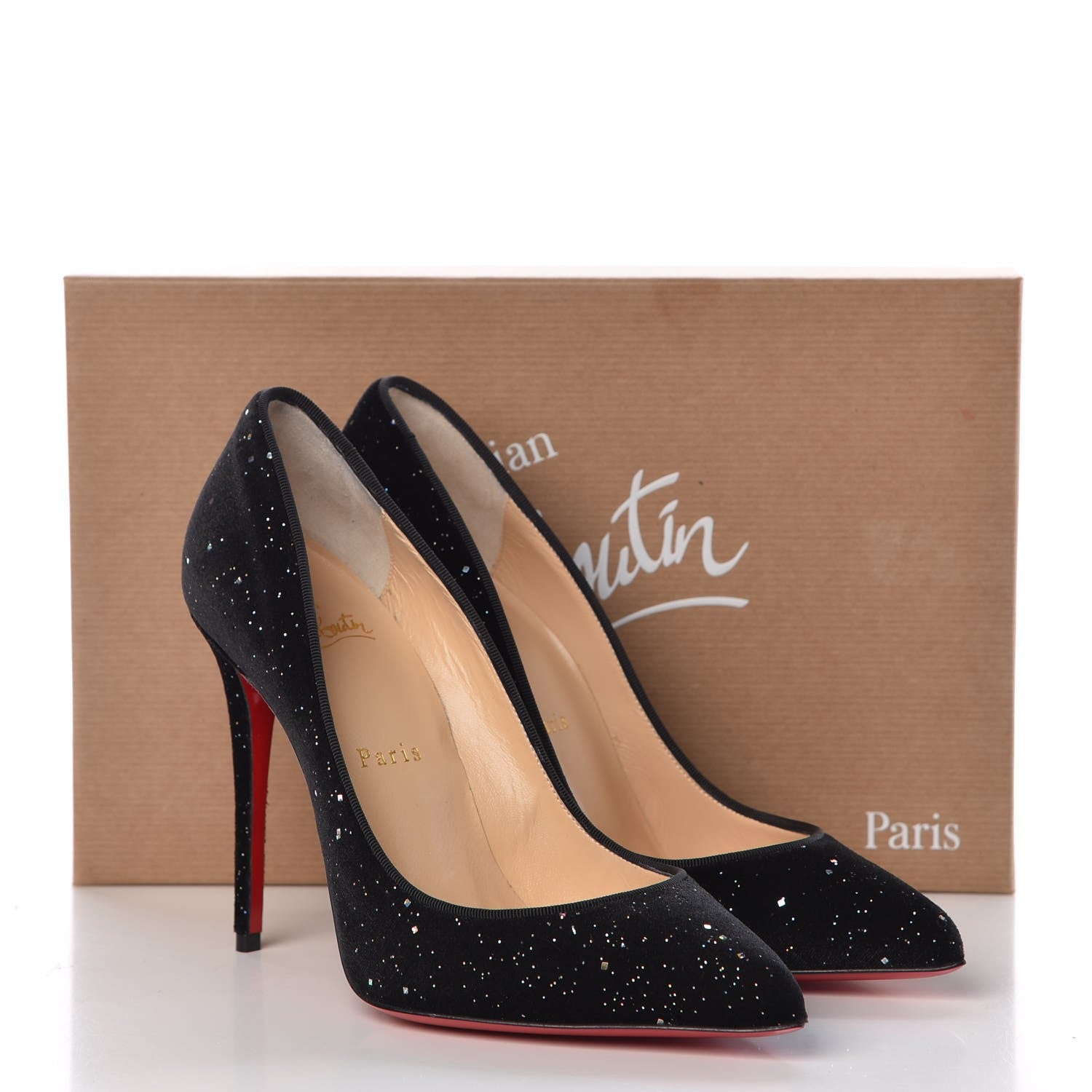 Christian Louboutin Velvet Galactica Pigalle Follies 100 Pumps 37 Black 8 of 8