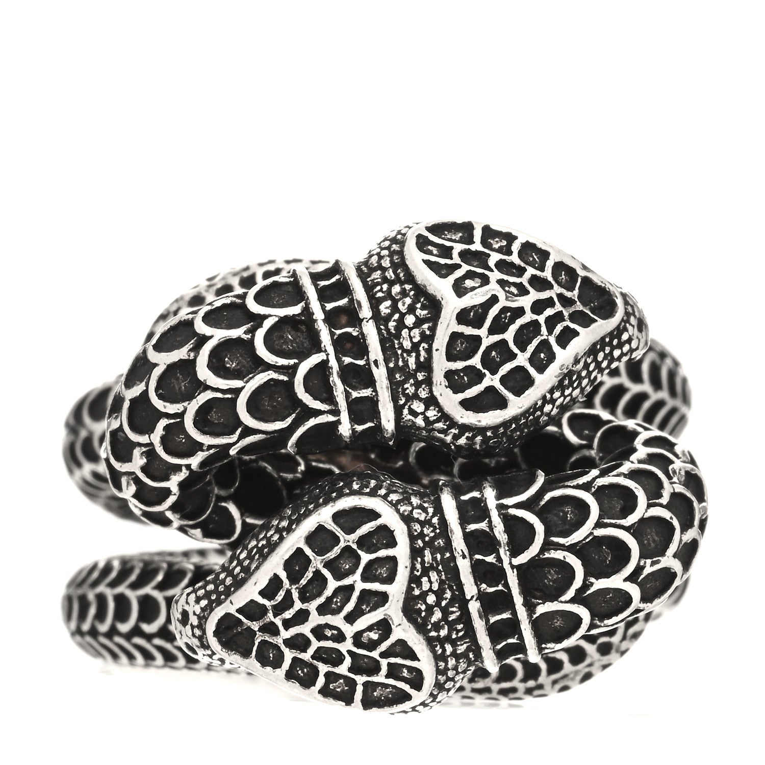 Gucci Sterling Silver Gucci Garden Double Snake Ring 50 5.25 1 of 5