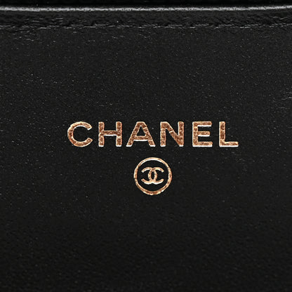 Chanel Lizard Calfskin Embossed Clutch With Chain Black 10 of 21