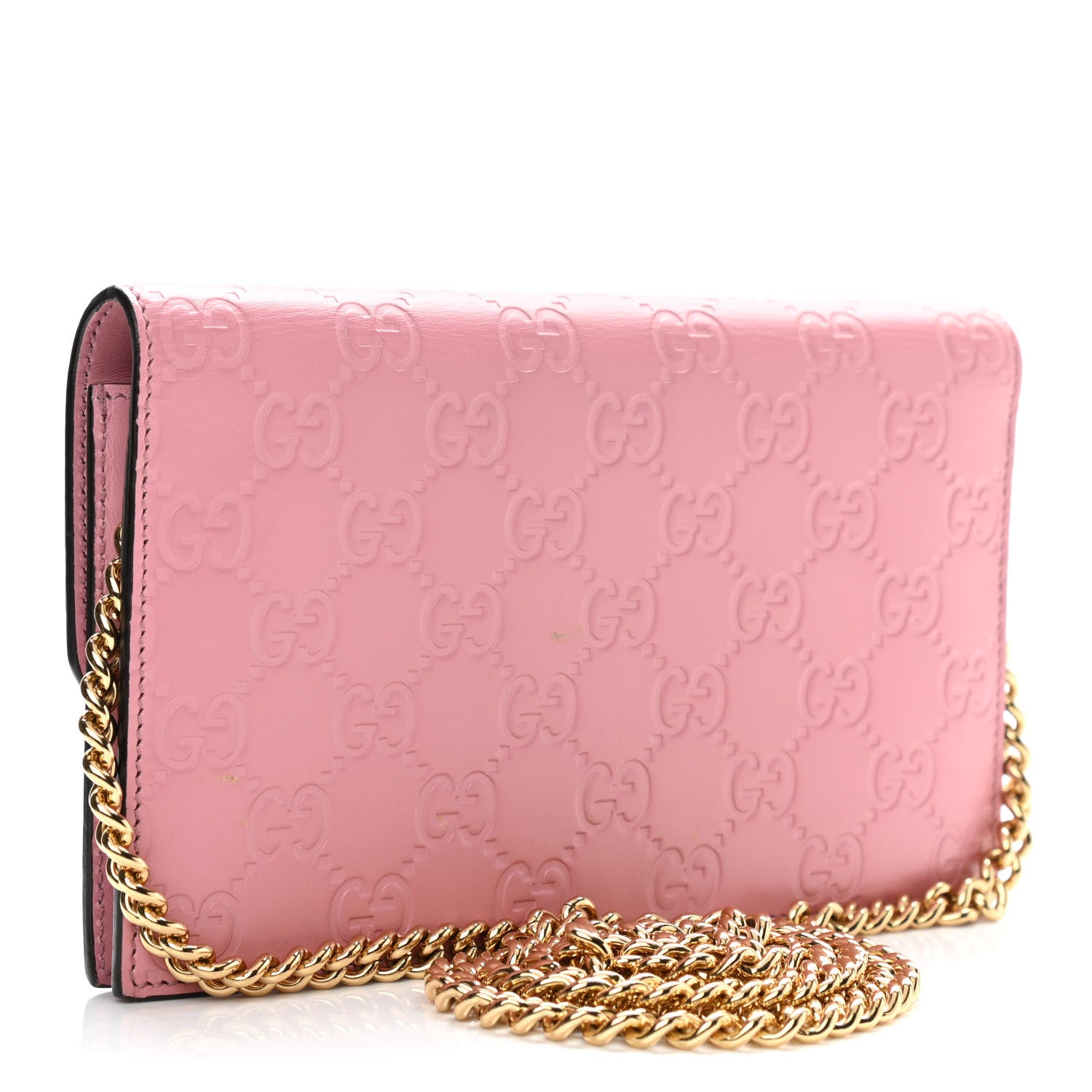 Gucci Guccissima Icon Chain Wallet Carmine Rose 3 of 12