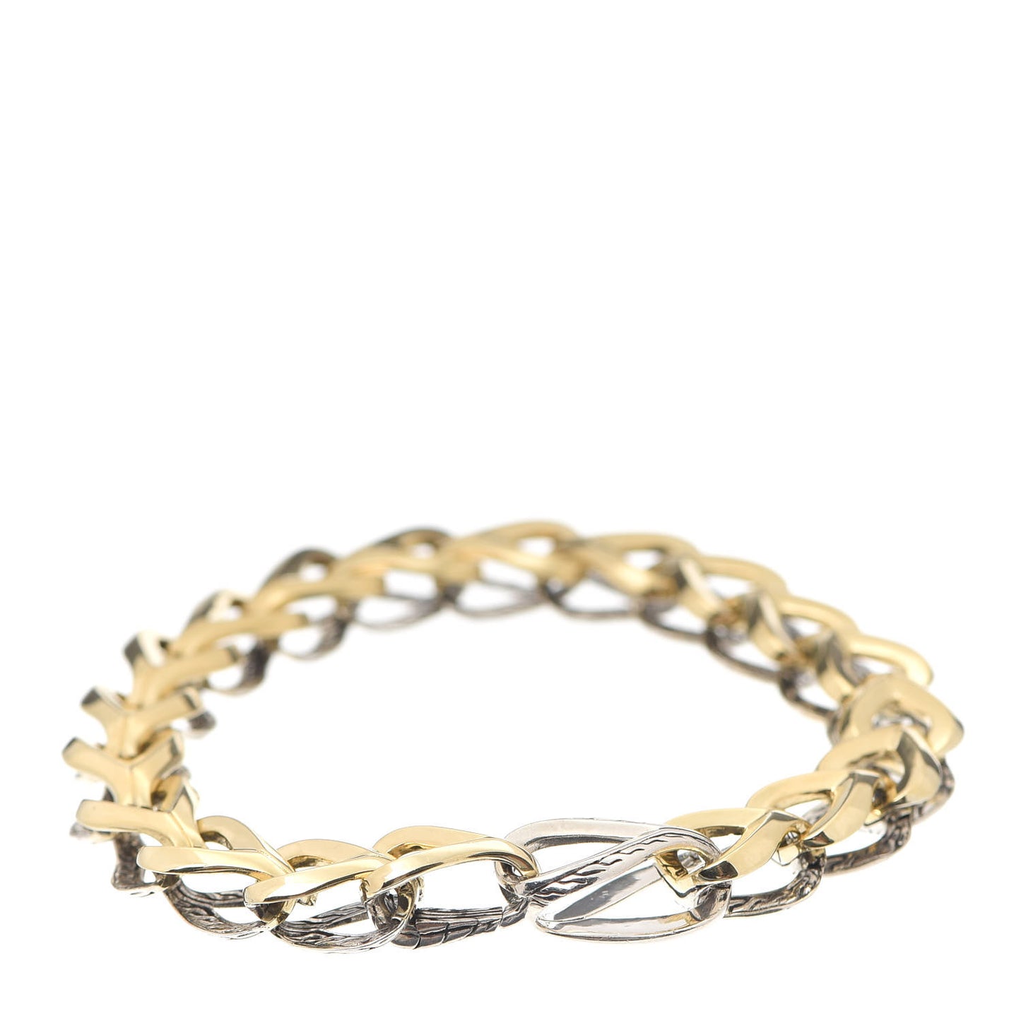 Sterling Silver 18K Yellow Gold Asli Reversible Classic Chain Link Bracelet