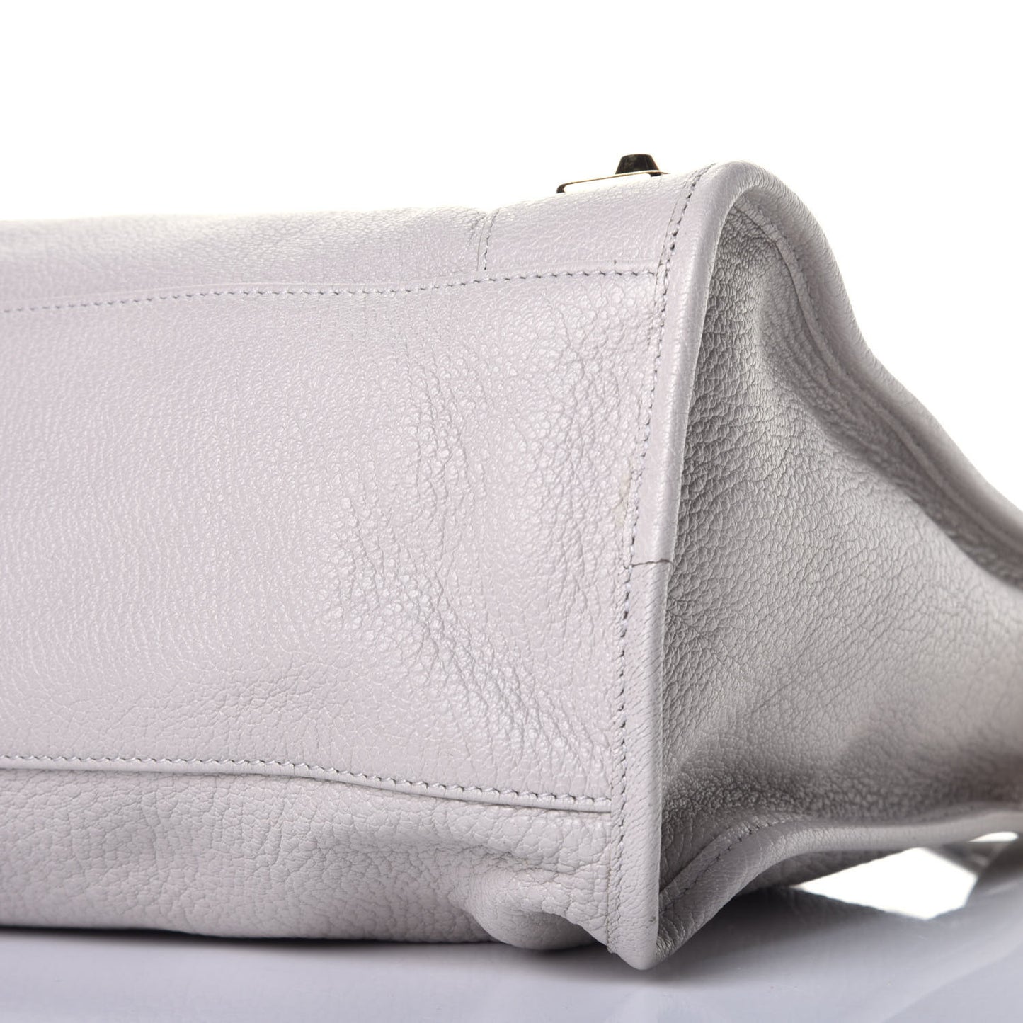 Chevre Gold Metallic Edge Hardware City Gris Clair Gris Perle