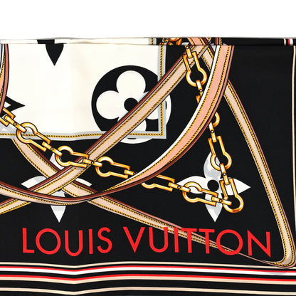 Louis Vuitton Silk Monogram Ultimate Square 90 Scarf Black 2 of 3