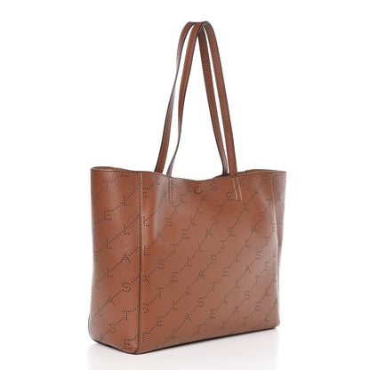 Stella McCartney Eco Alter Nappa Perforated Logo Tote Brown 3 of 8