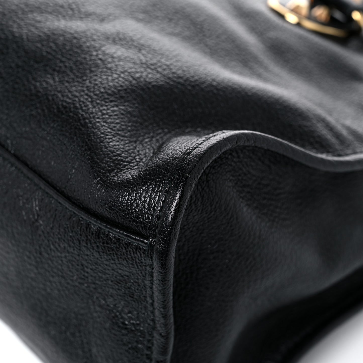 Chevre Gold Metallic Edge Hardware City Black