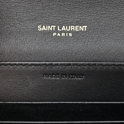 Saint Laurent Patent Monogram Cassandra Chain Wallet Black 6 of 10