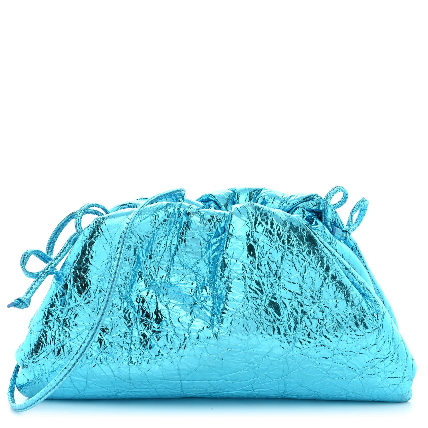 Bottega Veneta Metallic The Mini Pouch Sky Blue 1 of 10
