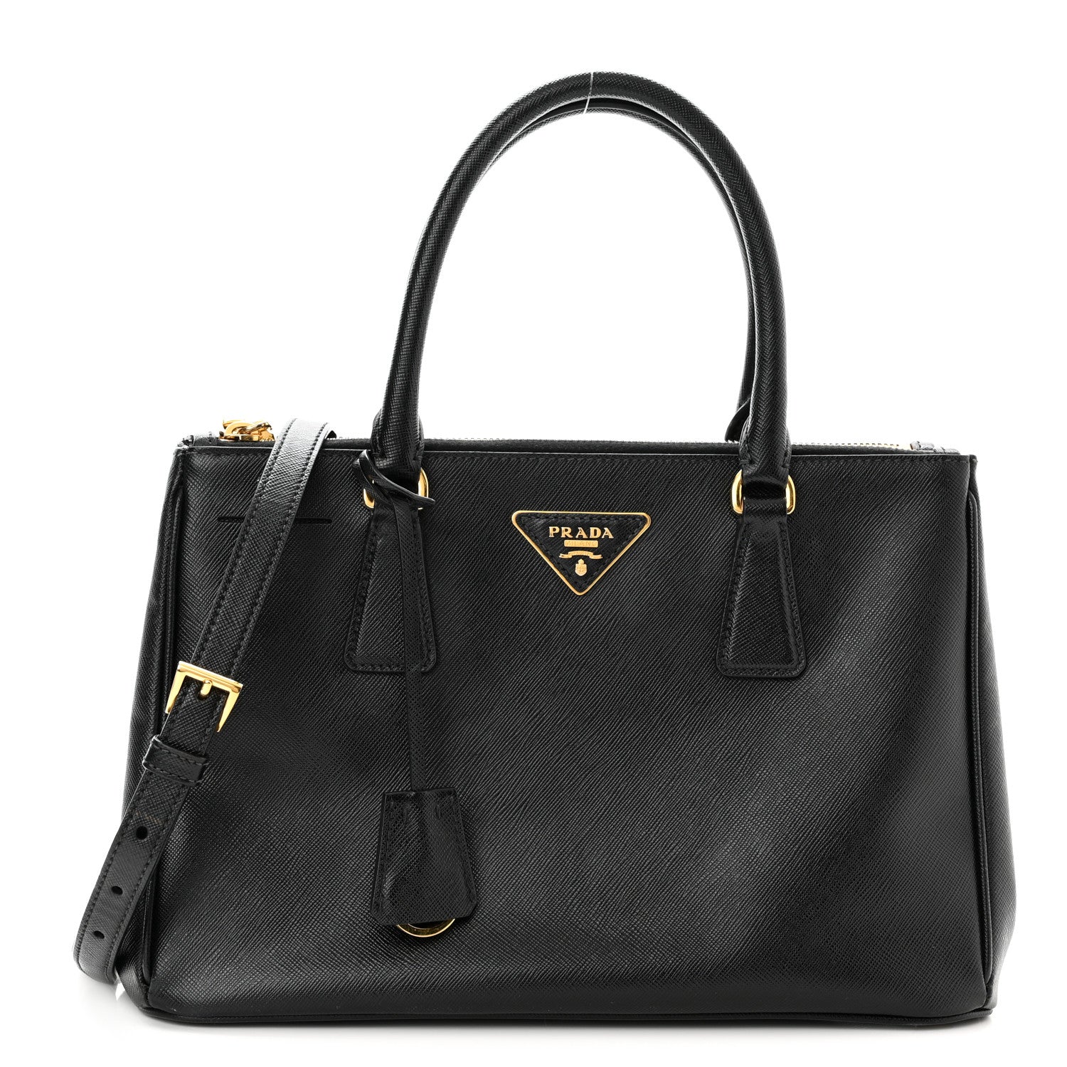 Prada Saffiano Small Galleria Double Zip Tote Black 1 of 16