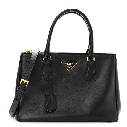 Prada Saffiano Small Galleria Double Zip Tote Black 1 of 16