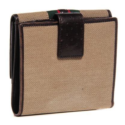 Gucci Canvas Web Reins Compact Wallet Brown 3 of 7
