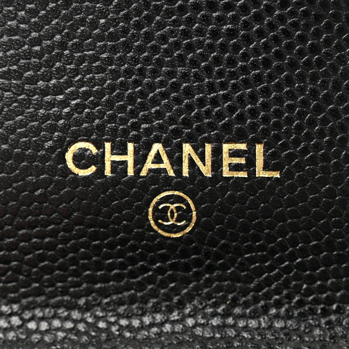 Caviar Quilted Flap Card Holder On Chain Black