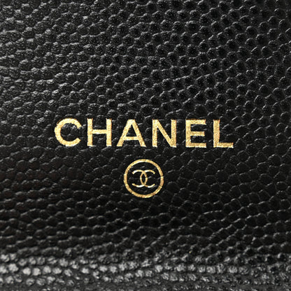 Chanel Caviar Quilted Flap Card Holder On Chain Black 6 of 11