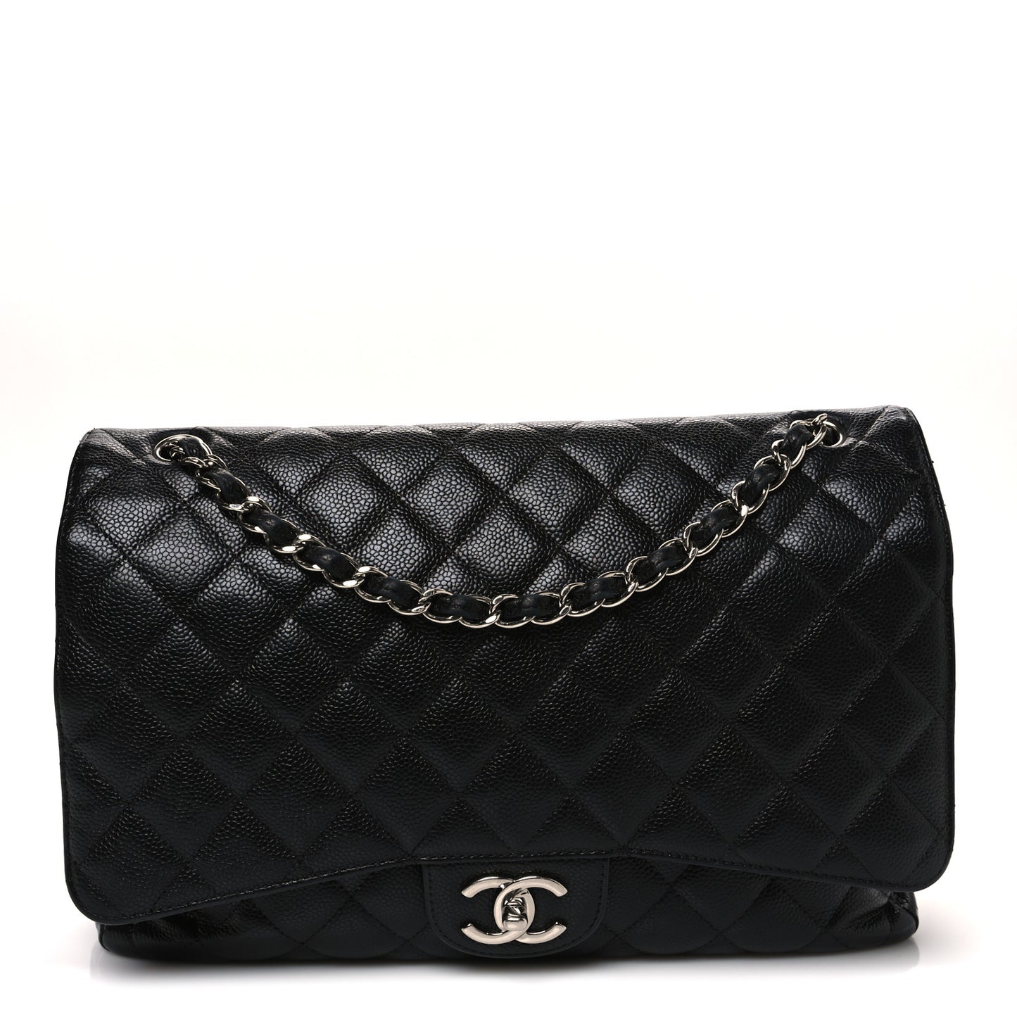 Caviar Quilted Maxi Double Flap Black