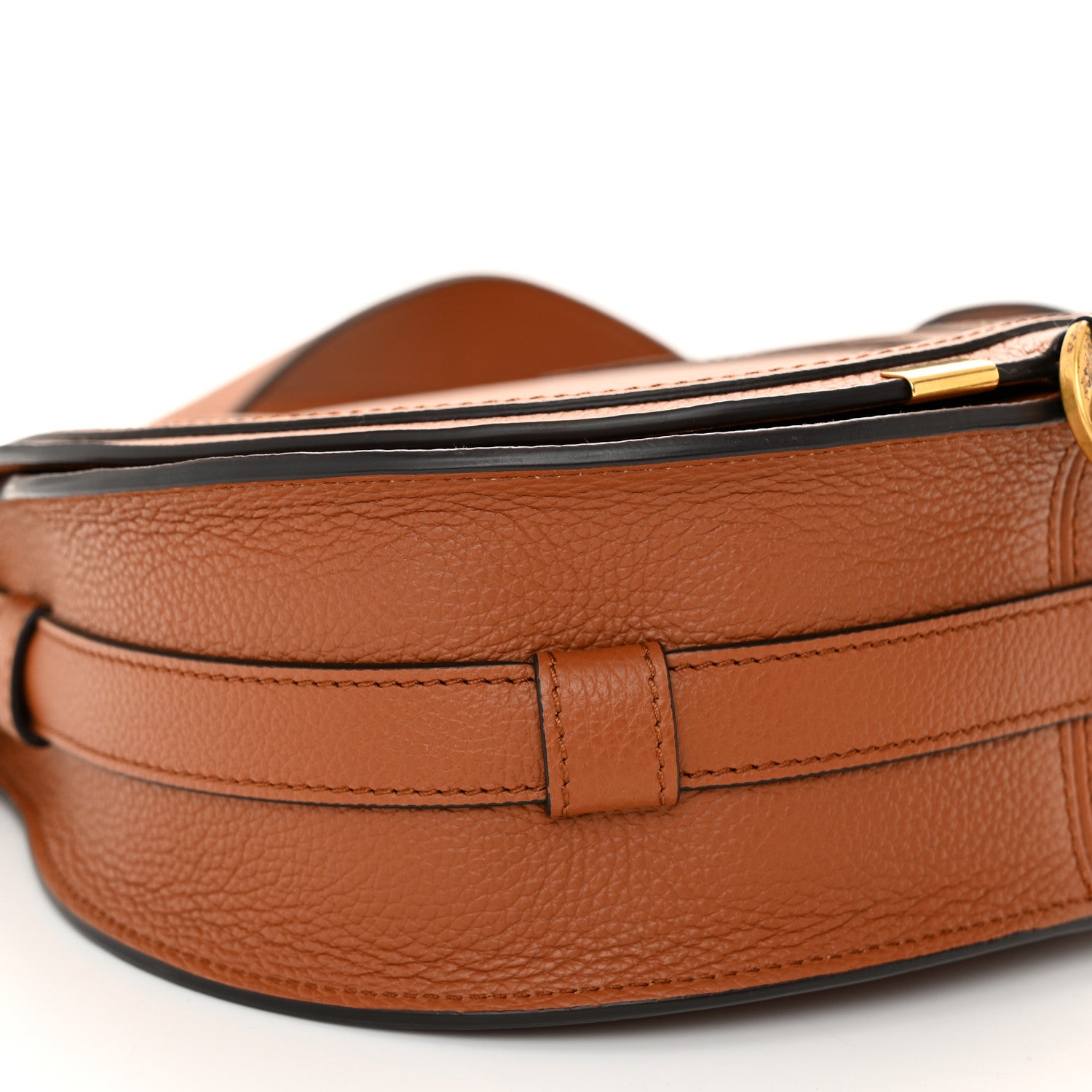 Chloe Grained Calfskin Medium Marcie Slim Round Crossbody Bag Tan 10 of 11