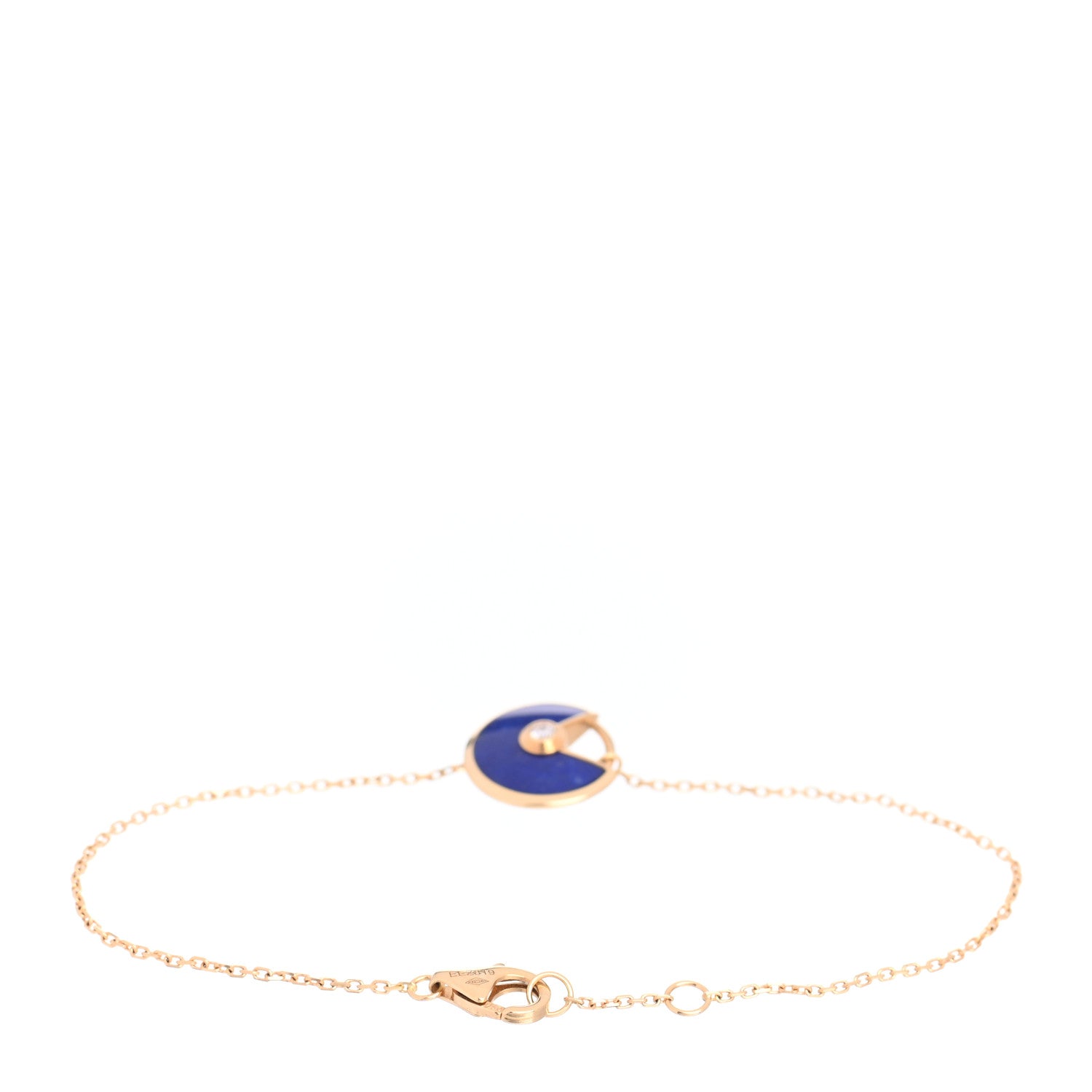 Cartier 18K Yellow Gold Diamond Lapis Lazuli Amulette de Cartier Bracelet 3 of 5