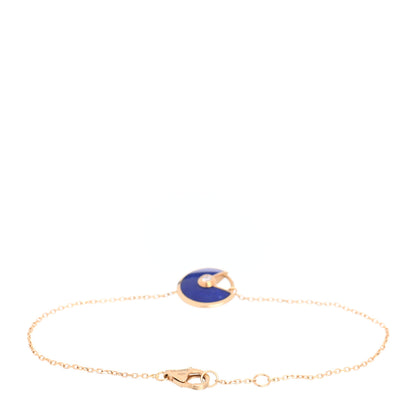 Cartier 18K Yellow Gold Diamond Lapis Lazuli Amulette de Cartier Bracelet 3 of 5