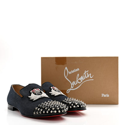 Christian Louboutin Denim Mens Harvanana Spikes Flats 45.5 Multicolor 11 of 11