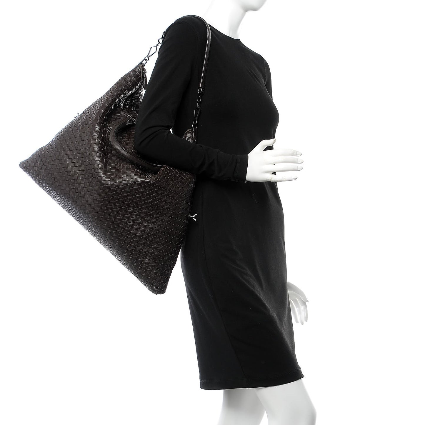 Nappa Intrecciato Maxi Convertible Tote Ebano