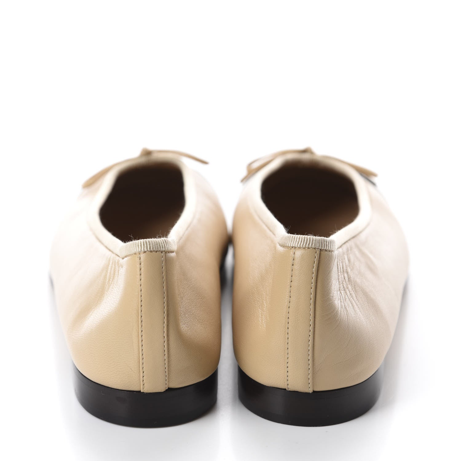 Chanel Lambskin Cap Toe CC Ballerina Flats 41 Beige Black 5 of 11