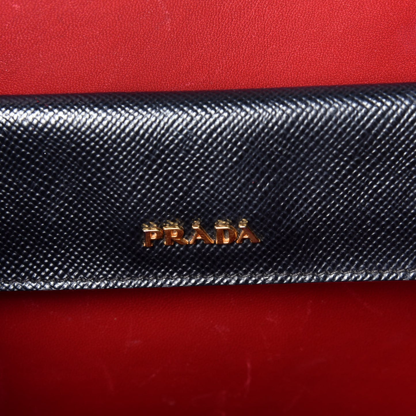 Saffiano Cuir Medium Double Bag Black Fuoco