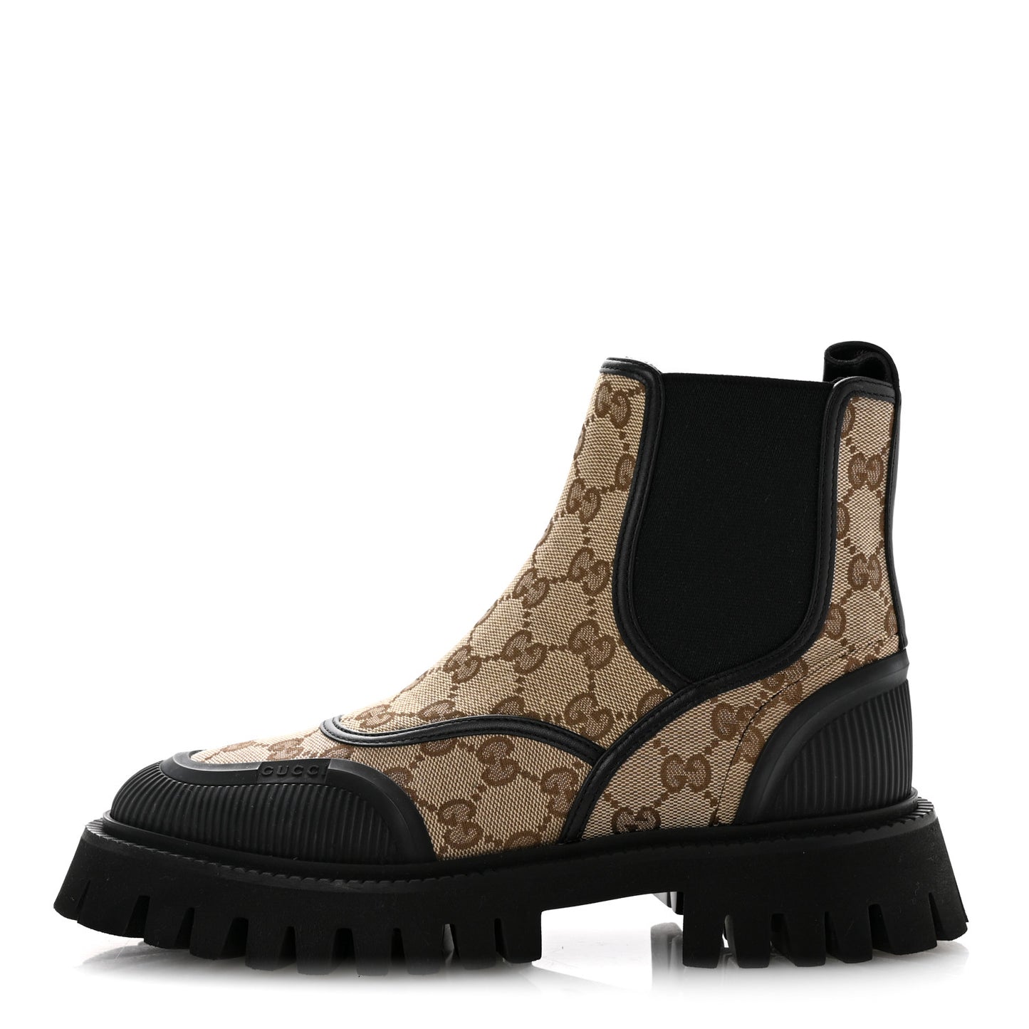 GG Supreme Monogram Ankle Booties 37.5 Mystic White Beige Ebony Black