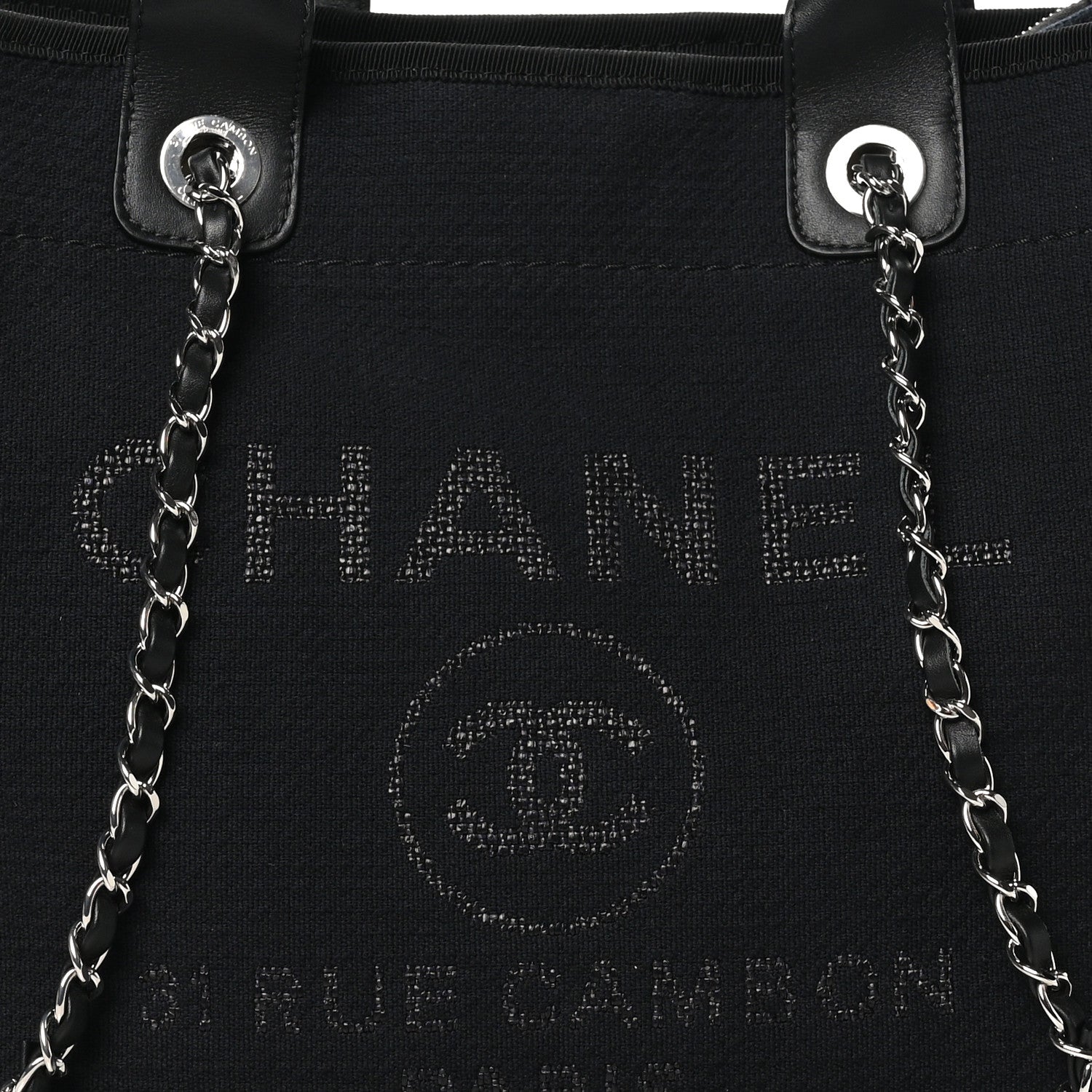 Chanel Mixed Fibers Small Deauville Tote Black 9 of 12
