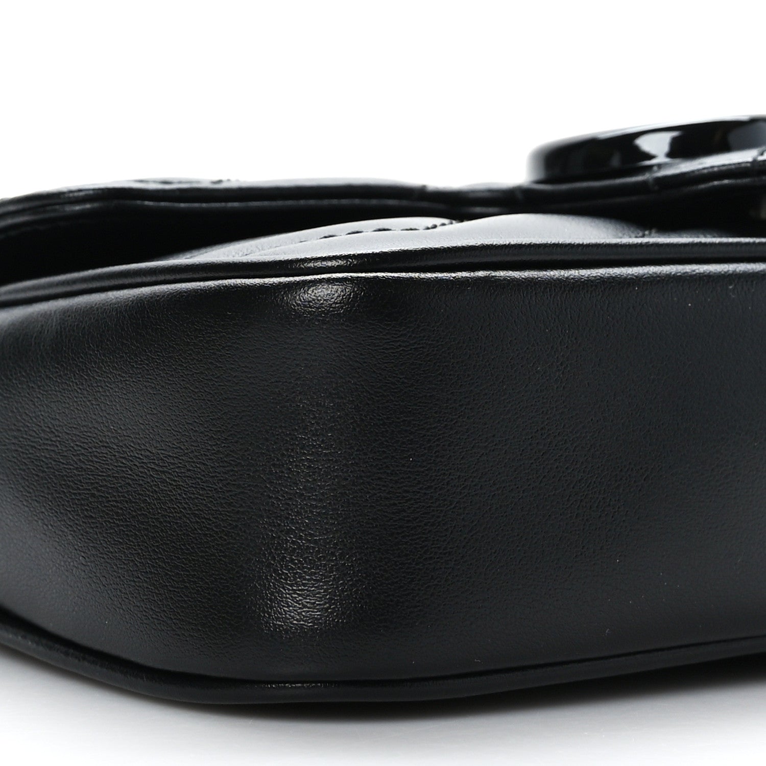 Gucci Calfskin Matelasse Monochrome GG Marmont Chain Belt Bag Black 8 of 9