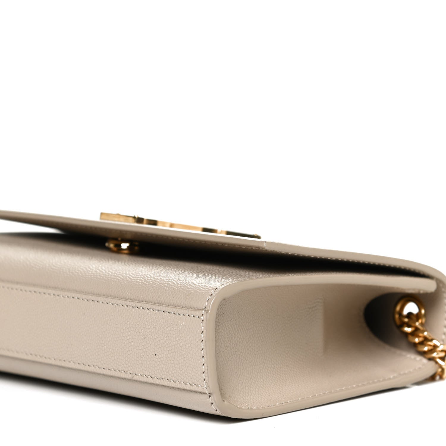 Saint Laurent Grain De Poudre Small Monogram Kate Satchel Sea Salt 11 of 13