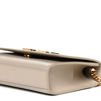 Saint Laurent Grain De Poudre Small Monogram Kate Satchel Sea Salt 11 of 13