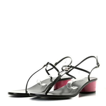 Chanel Patent CC Thong Sandals 40 Grey Pink 3 of 10
