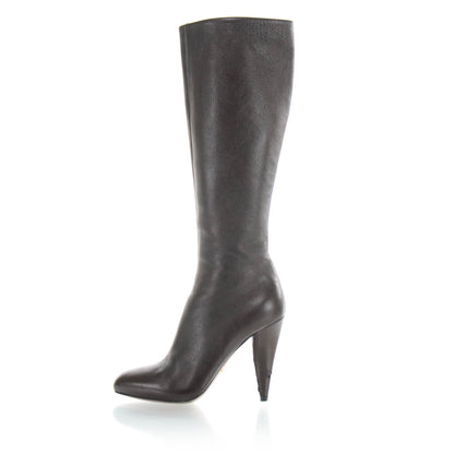 Prada Calfskin Tall Boots 36 Cacao 2 of 6