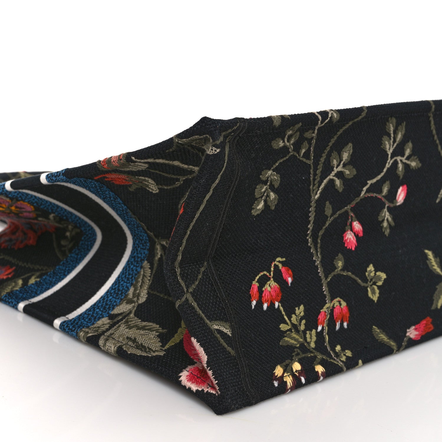 Christian Dior Canvas Embroidered Large Jardin d'Hiver Book Tote Black Multicolor 9 of 10