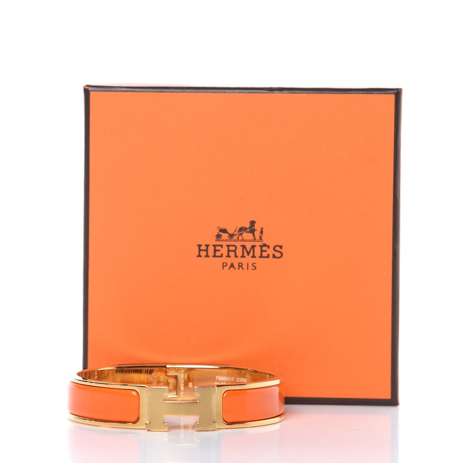 Hermes Enamel Narrow Clic Clac H Bracelet PM Orange 6 of 6
