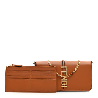 Fendi Vitello Grace Matte Fendigraphy Wallet on Chain Cuoio 3 of 11