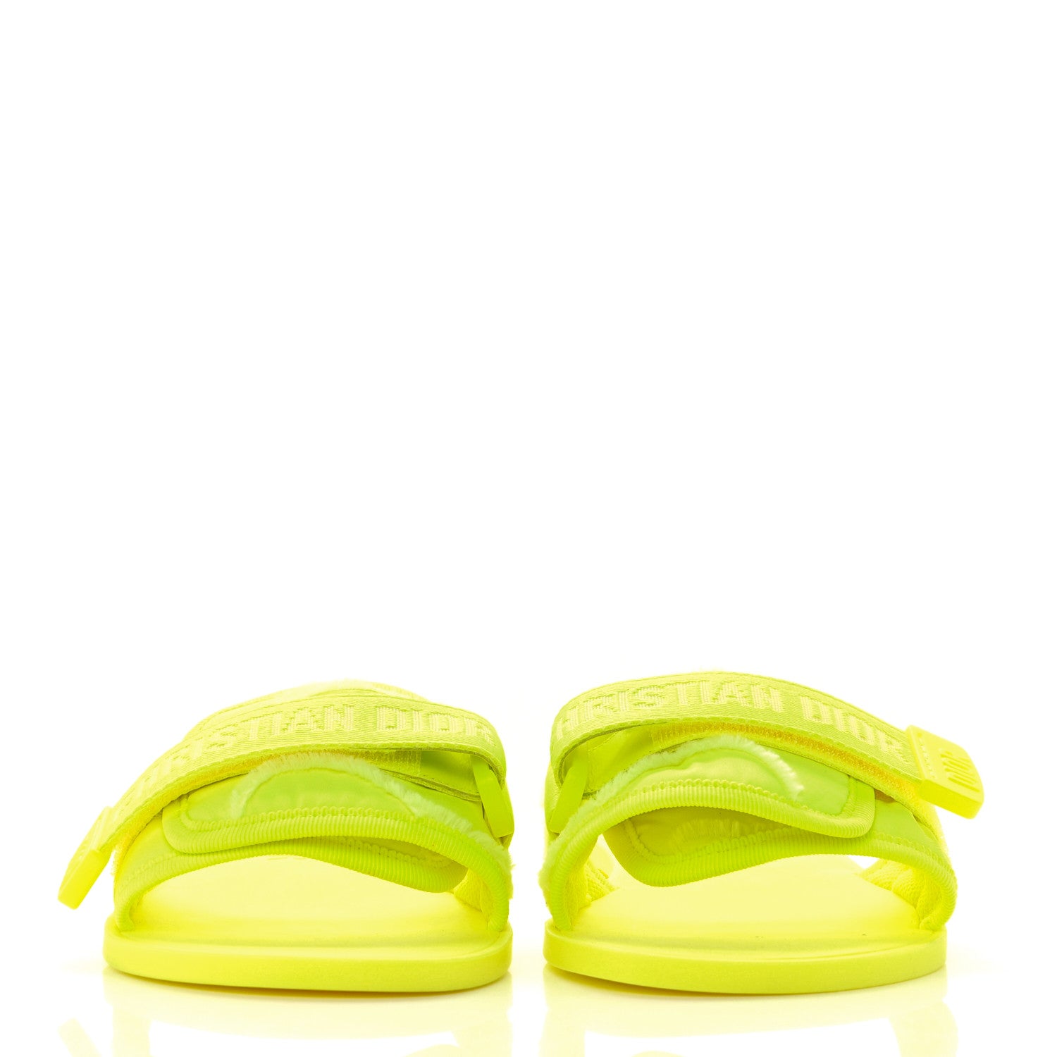 Christian Dior Technical Stretch Fabric Camouflage Dio(r)evolution Slide Sandals 38 Yellow Fluo 2 of 8