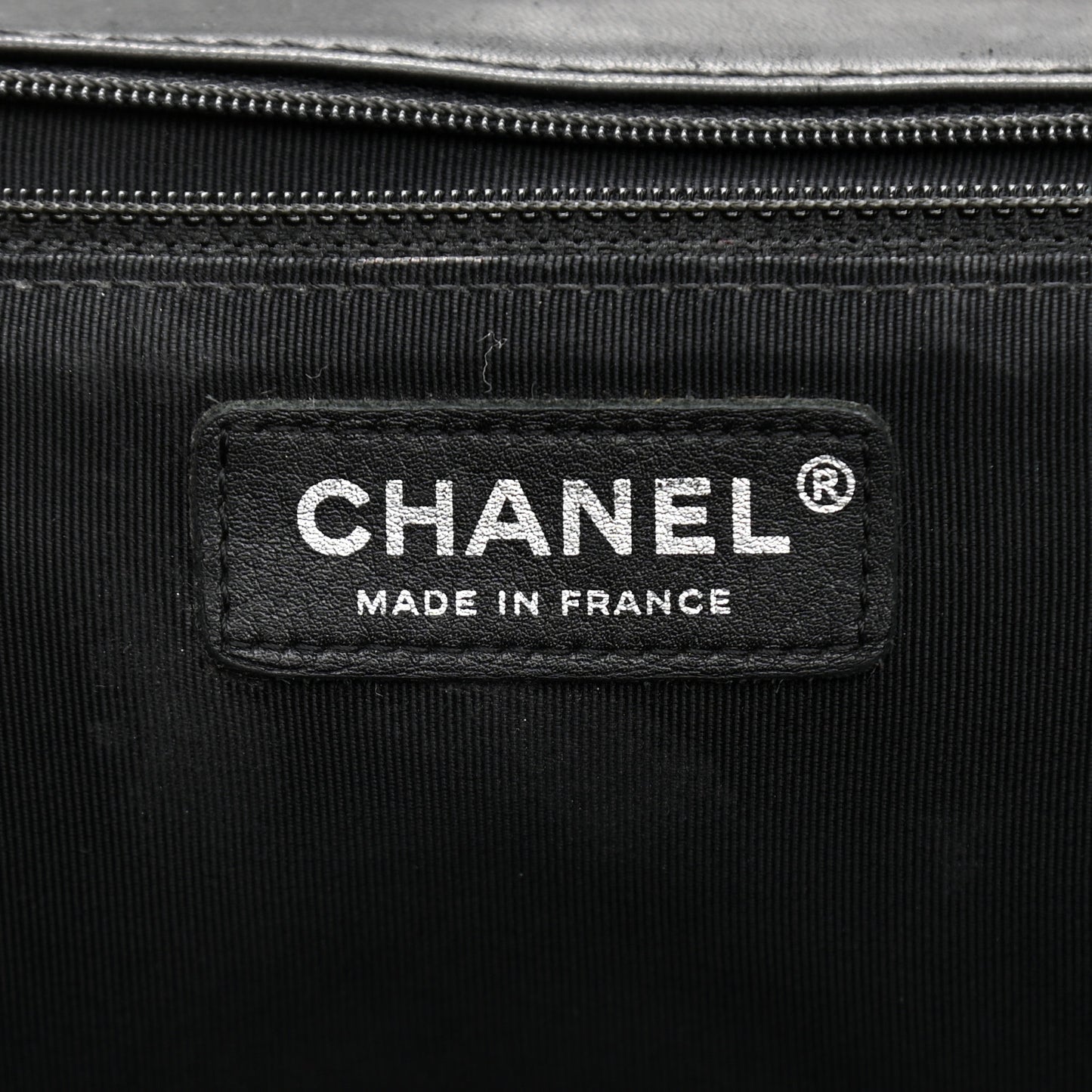 Lambskin Chevron Quilted Single Flap Black