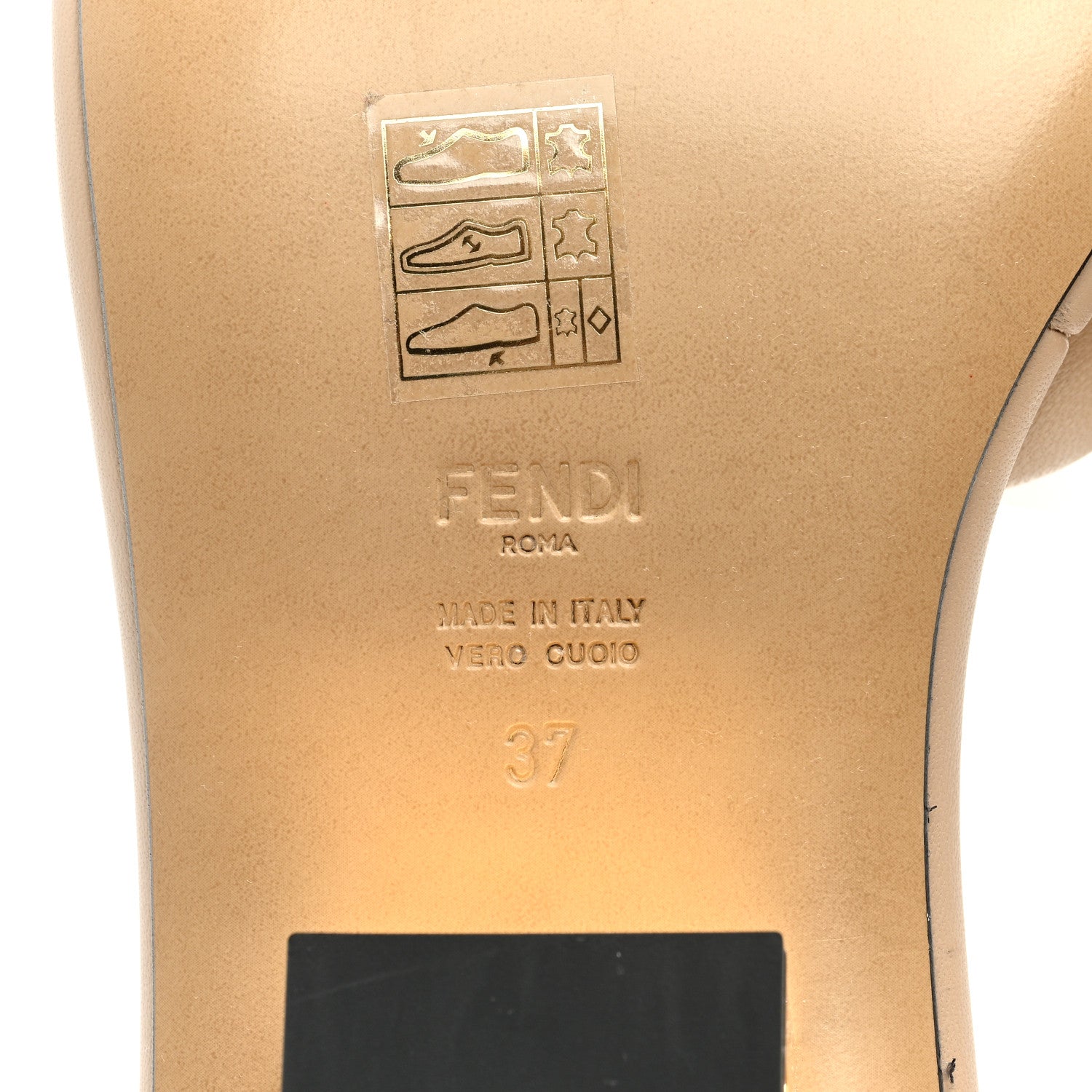 Fendi Nappa Baguette 60mm Slide Sandals 37 Buff 6 of 7