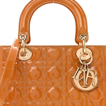Christian Dior Patent Cannage Medium Lady Dior Dark Beige 8 of 16