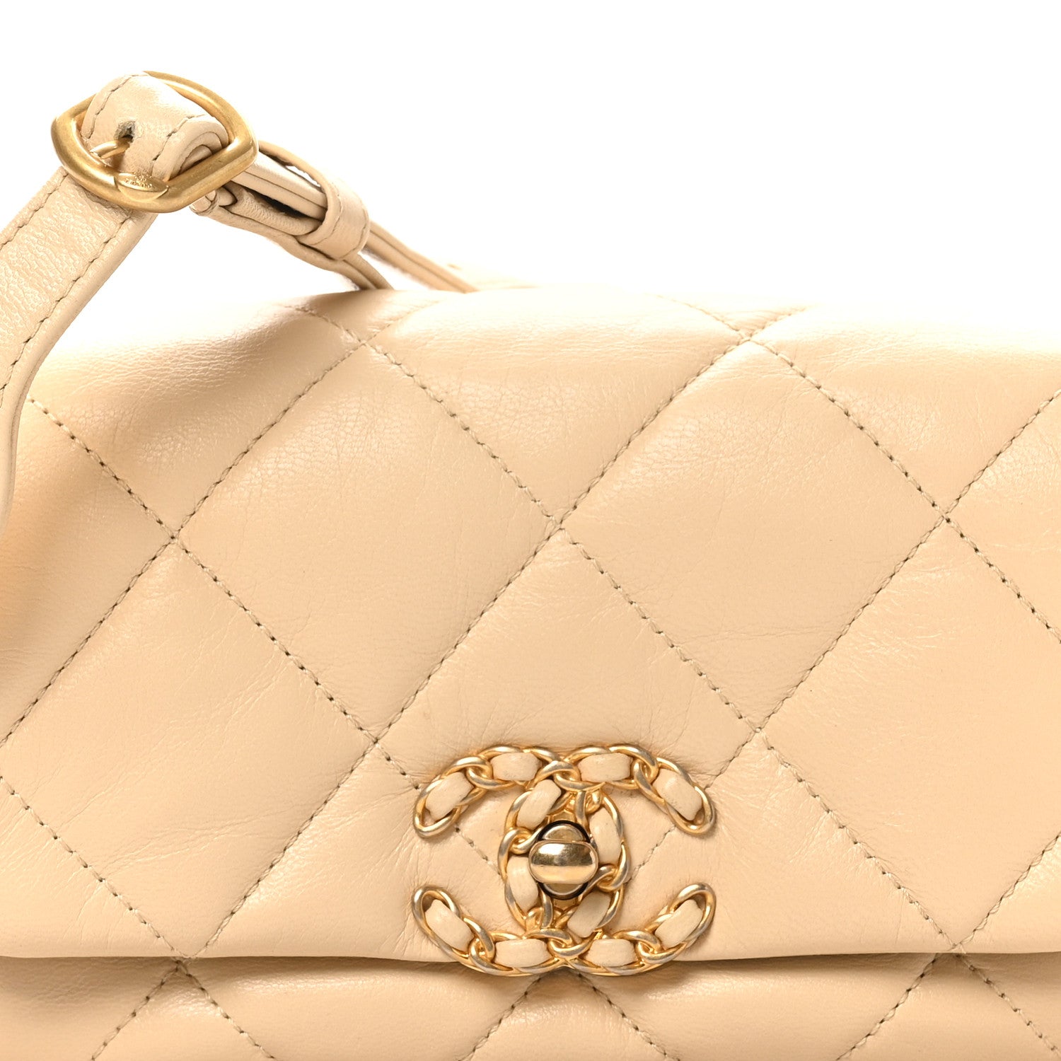 Chanel Goatskin Quilted 19 Waist Bag Light Beige 8 of 11