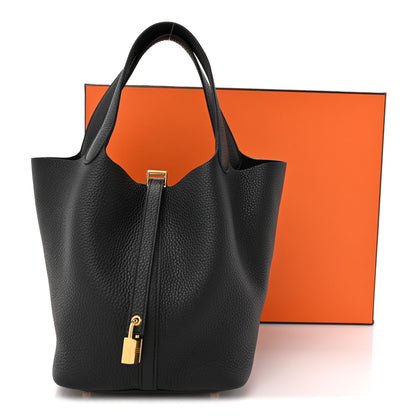 Hermes Taurillon Clemence Picotin Lock 22 MM Black 11 of 11