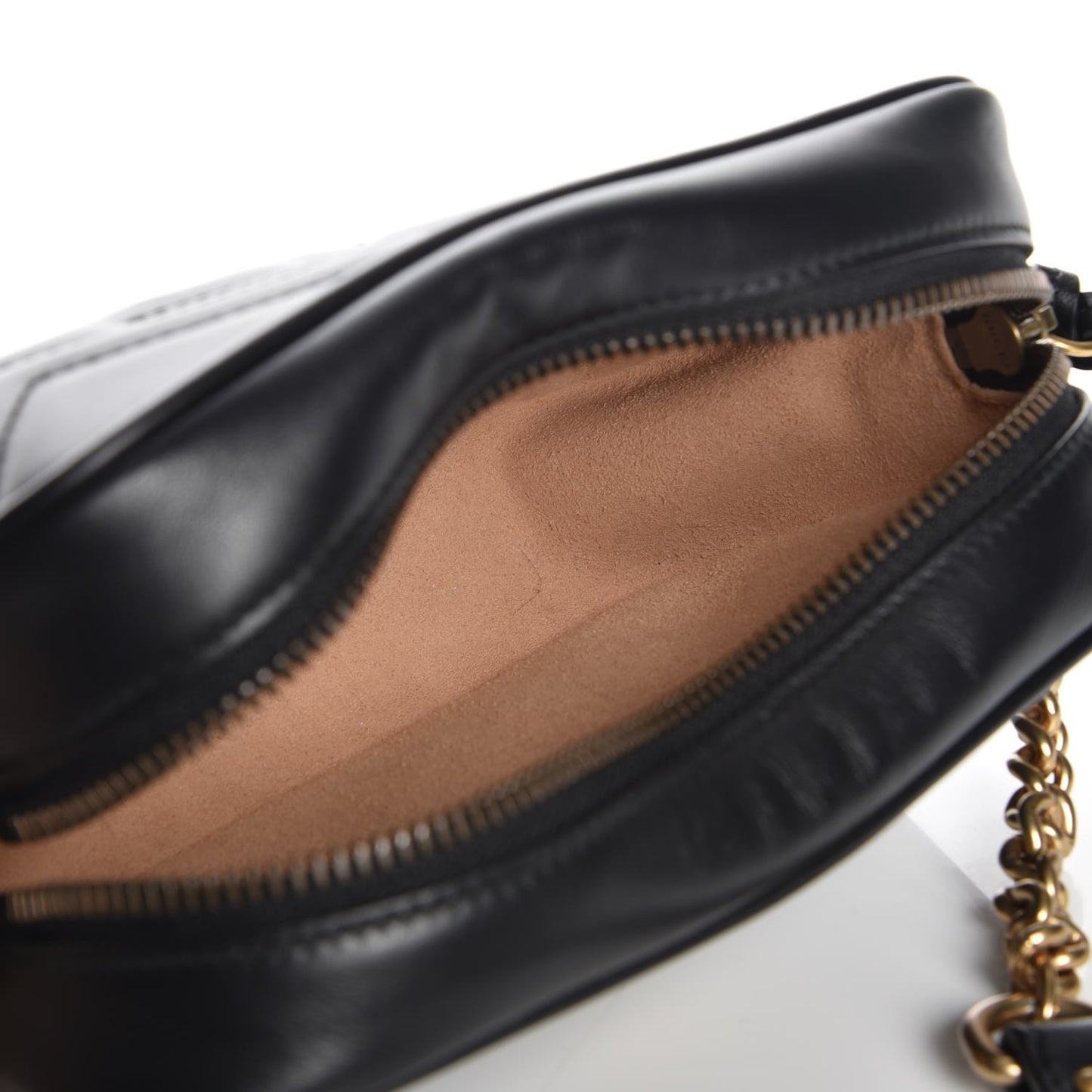 Calfskin Matelasse Mini GG Marmont Chain Shoulder Bag Black