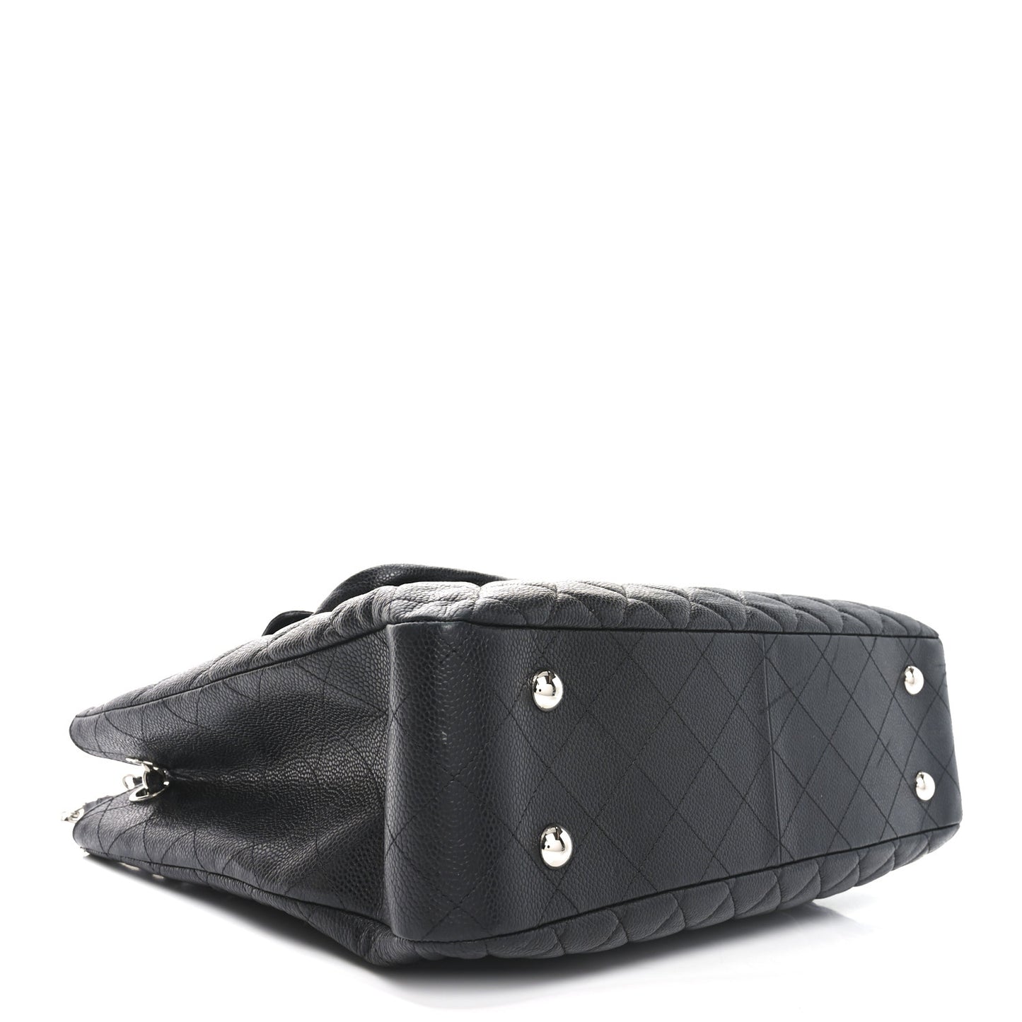 Caviar Quilted Flap Tote Black