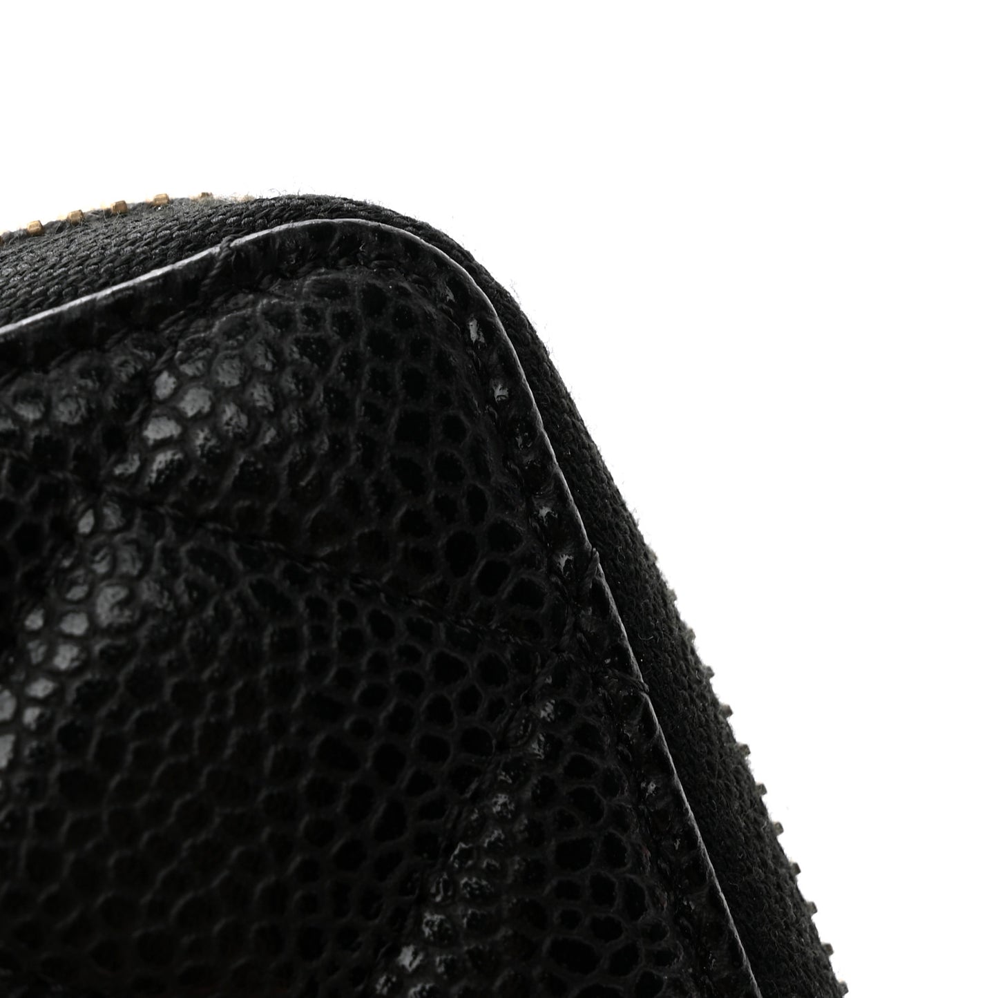 Caviar Quilted Zip Coin Purse Black