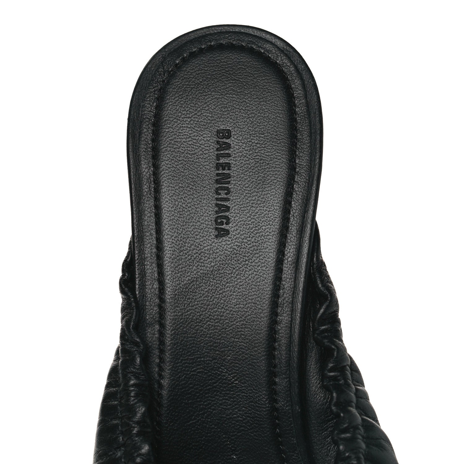 Balenciaga Smooth Nappa Pointed Toe Scrunch Knife 40mm Mules 38.5 Black 7 of 9
