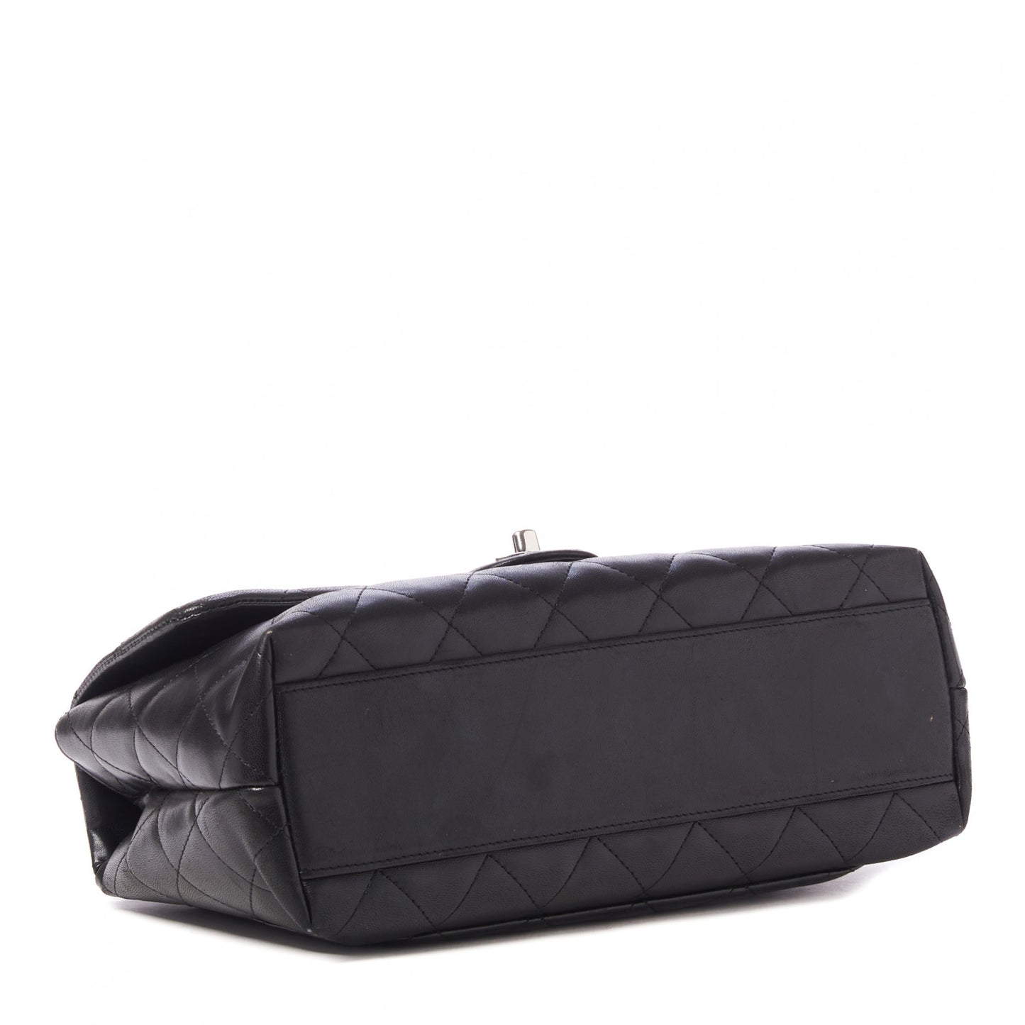 Lambskin Quilted Medium Kelly Flap Bag Black
